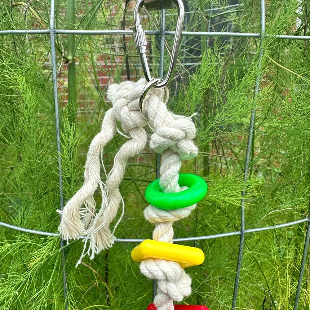 Handmade - Parrot Knotty Rope Toy with Bell (small)